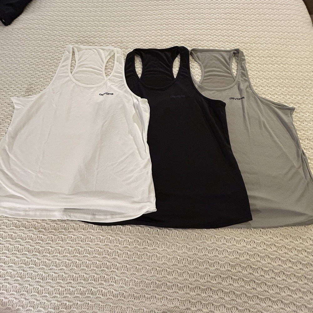 Devops Men's Dri Fit Workout Tank top 3 Pack Breathable Soft